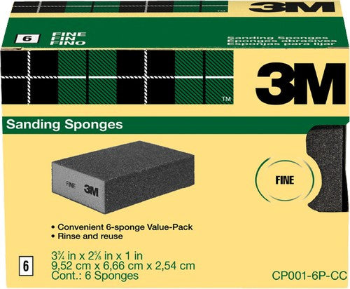 3M CP001-6P-CC Sanding Sponge Fine 6-Pk