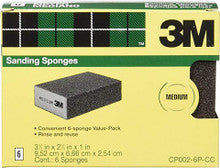 3M CP002-6P-CC Sanding Sponge Medium 6-Pk