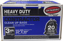 Dynamic/Five Star 31930700 42G/7Bushel 3mil Black Contractor Trash Bag 20Ct