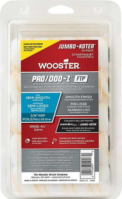 Wooster RR581 4 1/2" 3/8" Pro/Doo-Z FTP Closed-End Jumbo-Koter 10-Pack