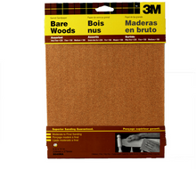 3M 9040NA Garnet Sanding Sheets, 9 in x 11 in, Assorted Grits, 5 sheets/pk