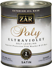 ZAR 1QT SATIN Ultra Fast Drying Exterior Polyurethane