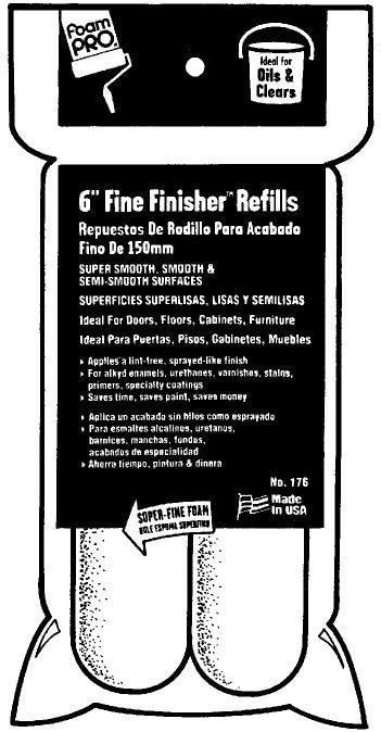 FOAMPRO MFG INC 176 6" FINE FINISH RLR REFILL