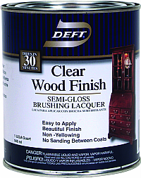 DEFT Clear Wood Finish Brushing Lacquer SEMI-GLOSS /1 Quart