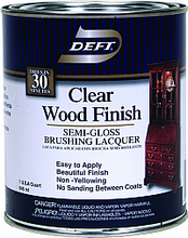 DEFT Clear Wood Finish Brushing Lacquer SEMI-GLOSS /1 Quart