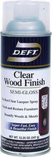 DEFT / ProLuxe Clear Wood Finish Brushing Lacquer SEMI-GLOSS Spray Can 12.25oz.